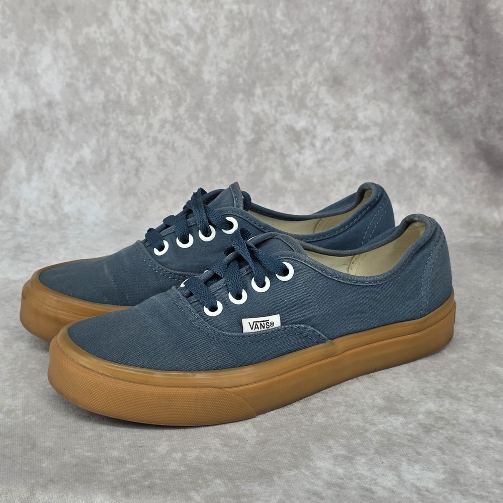 Vans Authentic Classic Navy Blue Canvas Sneakers Gum Sole Women's 6 Men's 4.5